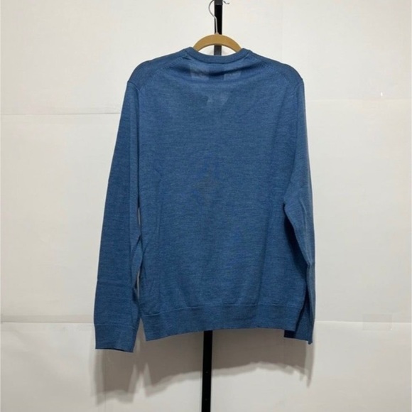 Jos A Bank NWT Sz XL Blue 70 Traveler Collection Merino Wool V-Neck Sweater - Picture 2 of 11